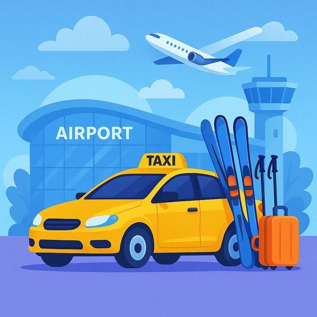 מונית לנתב״ג עם ציוד סקי